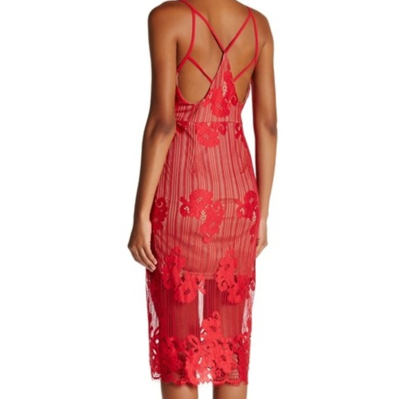 NORDSTROM Red Lace Dress - WORN ONCE - Picture 5 of 5